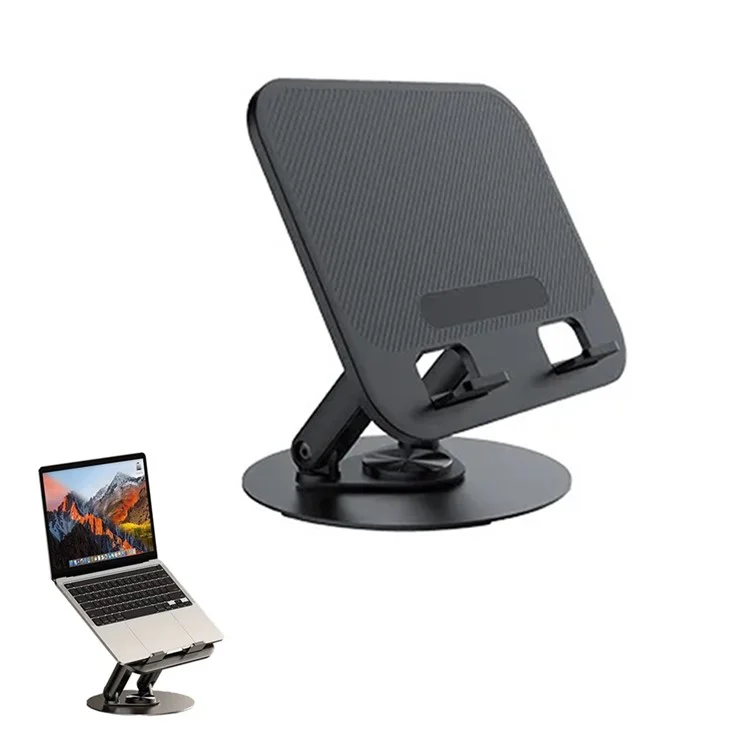 Support de tablette et d'ordinateur portable JMARY MK-85 pivotant et pliable, support de notebook à base réglable en acier au carbone à double axe