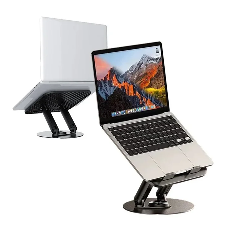 Support de tablette et d'ordinateur portable JMARY MK-85 pivotant et pliable, support de notebook à base réglable en acier au carbone à double axe