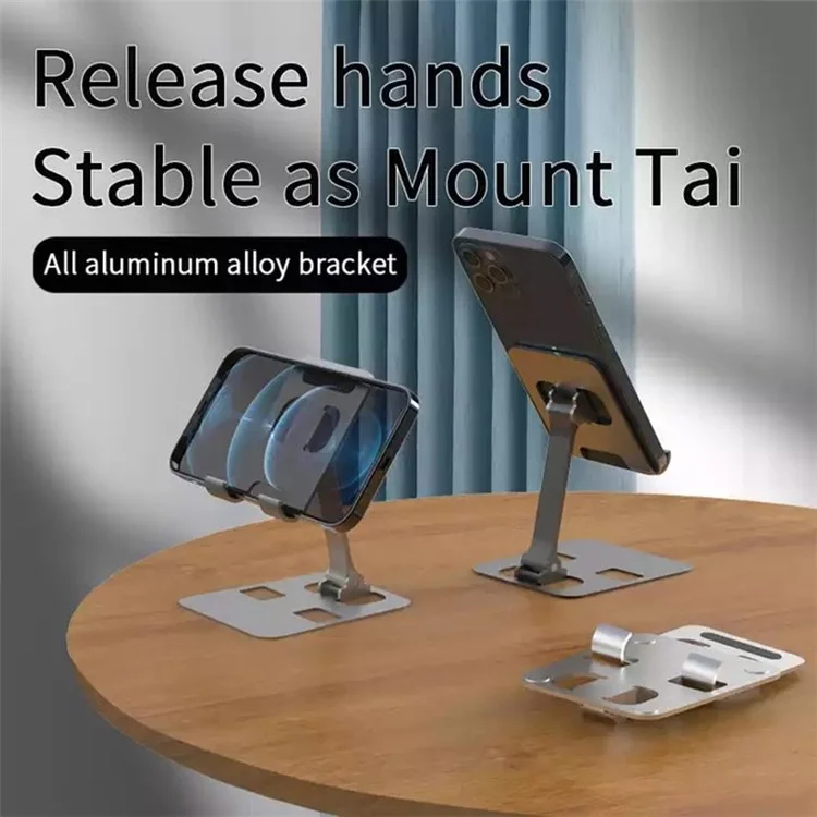 Universal Foldable Desktop Mobile Phone Tablet Holder Bracket Lazy Adjustable Aluminum Alloy Cellphone Stand