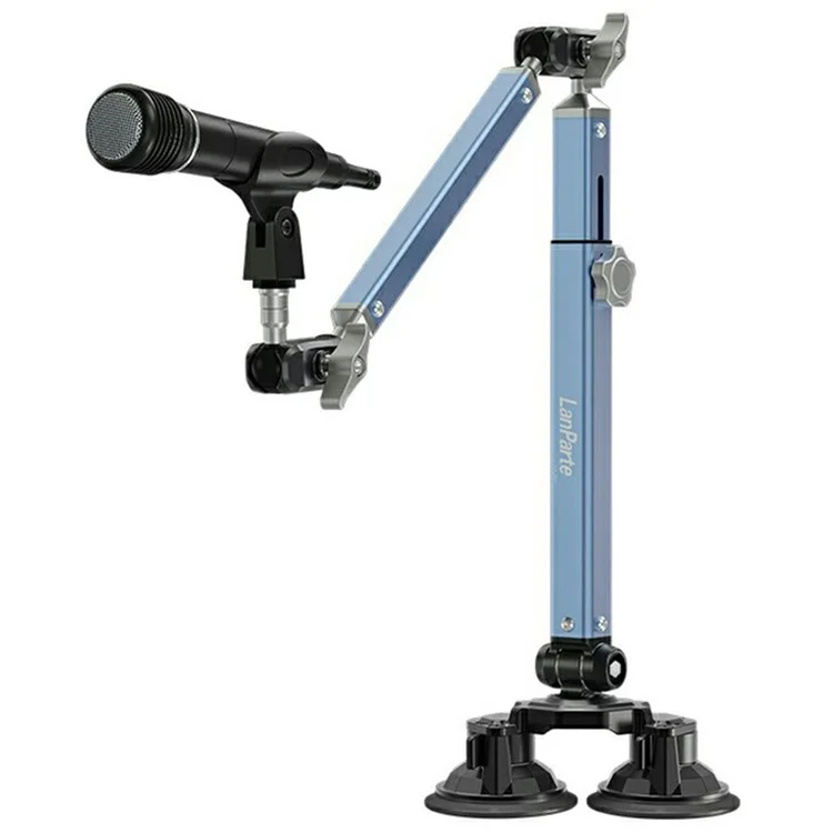 LANPARTE DMS-02 Three Sections Adjustable Heavy Duty Microphone Boom Arm Stand with Suction Cups - Blue