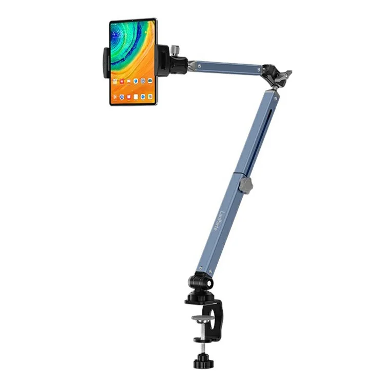 LANPARTE LS-T01 Supporto da Tavolo Meccanico Rotante Pieghevole con Clip per Telefoni e Tablet da 4 a 12,9 Pollici