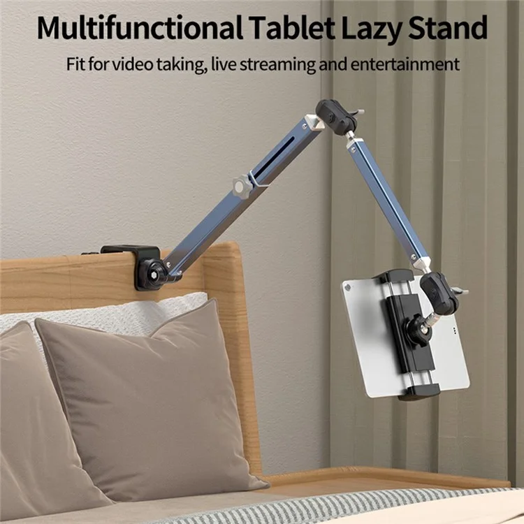 LANPARTE LS-T01 Supporto da Tavolo Meccanico Rotante Pieghevole con Clip per Telefoni e Tablet da 4 a 12,9 Pollici