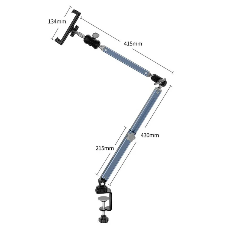 LANPARTE LS-T01 Supporto da Tavolo Meccanico Rotante Pieghevole con Clip per Telefoni e Tablet da 4 a 12,9 Pollici