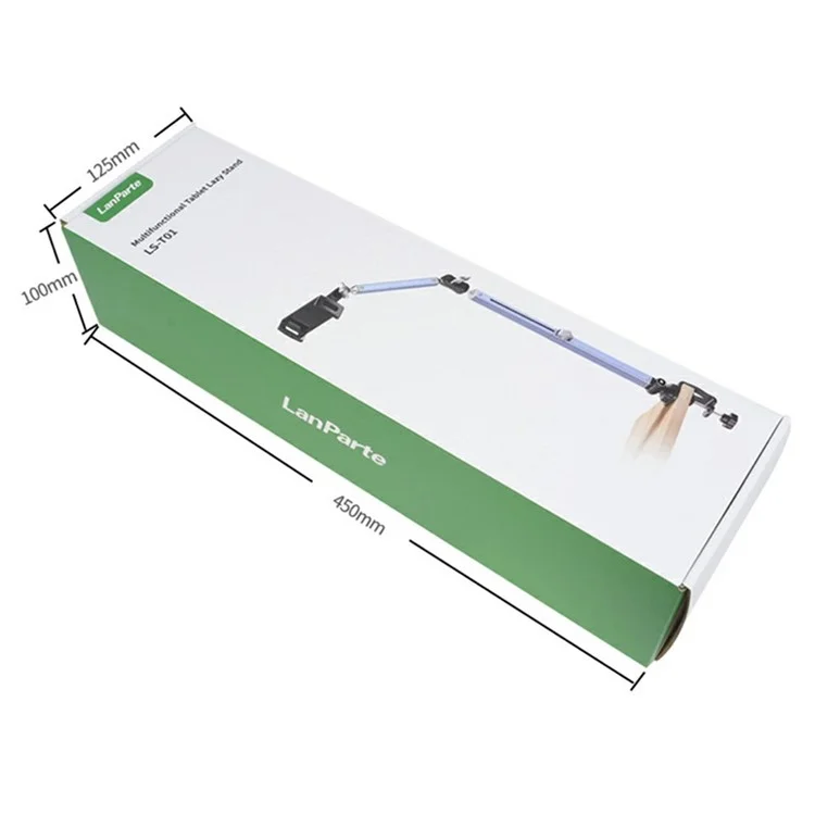 LANPARTE LS-T01 Supporto da Tavolo Meccanico Rotante Pieghevole con Clip per Telefoni e Tablet da 4 a 12,9 Pollici