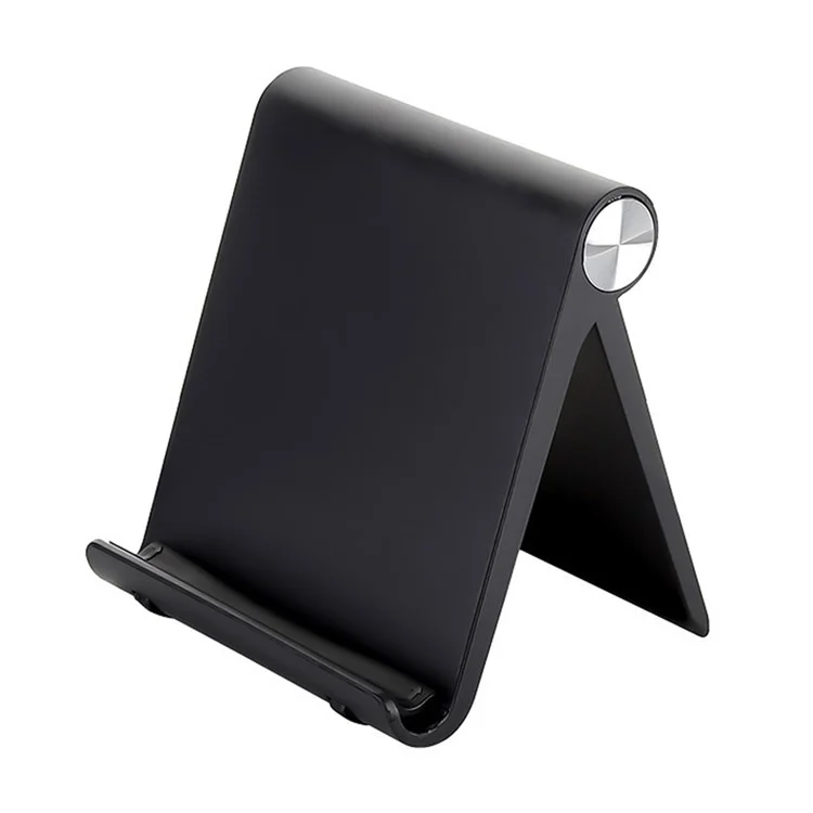 HSZJ0001 Adjustable Angle Plastic Portable Foldable Desktop Stand for Smartphones Tablets - Black
