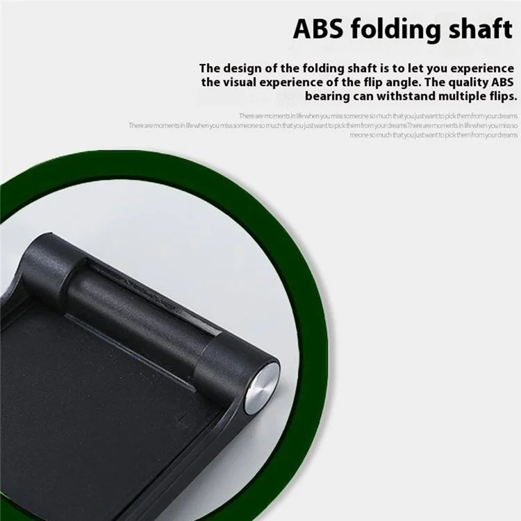 HSZJ0001 Adjustable Angle Plastic Portable Foldable Desktop Stand for Smartphones Tablets - Black