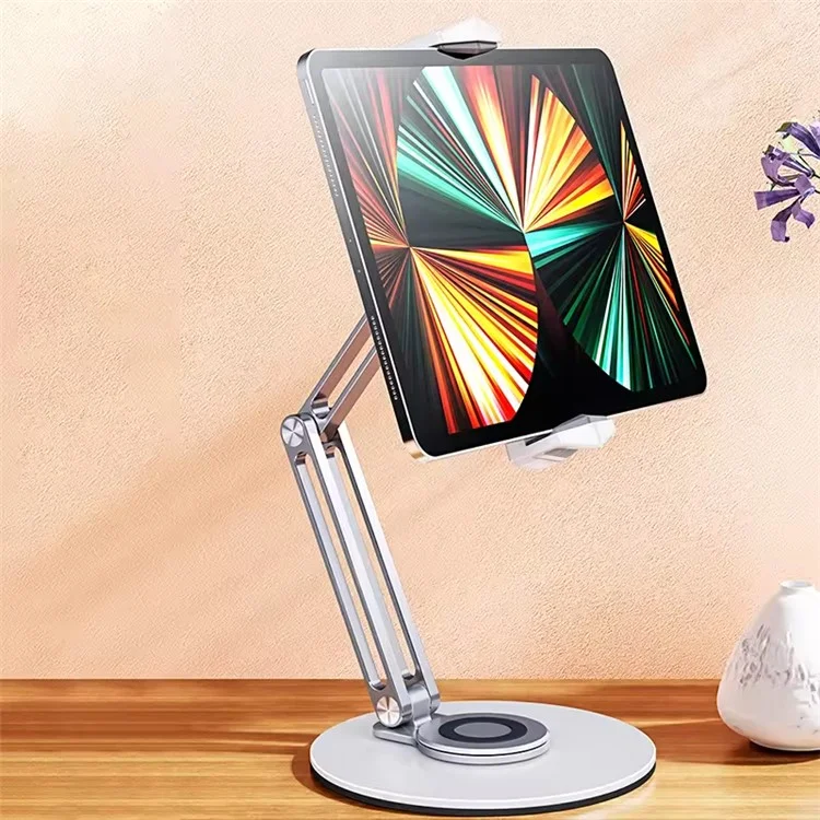 BONERUY L07 For Phone Tablet Desktop Stand 360 Degree Rotation Foldable Aluminum Alloy Lazy Holder - White