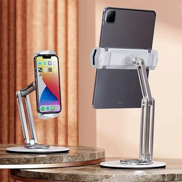 BONERUY L07 For Phone Tablet Desktop Stand 360 Degree Rotation Foldable Aluminum Alloy Lazy Holder - White