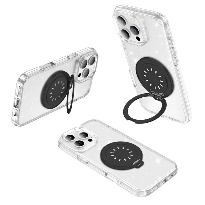 Aluminum Phone Stand with Aroma Diffuser and Mirror - Black