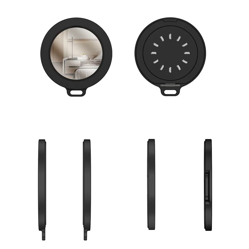 Aluminum Phone Stand with Aroma Diffuser and Mirror - Black