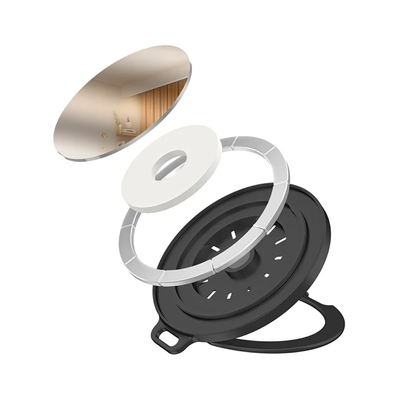 Aluminum Phone Stand with Aroma Diffuser and Mirror - Black