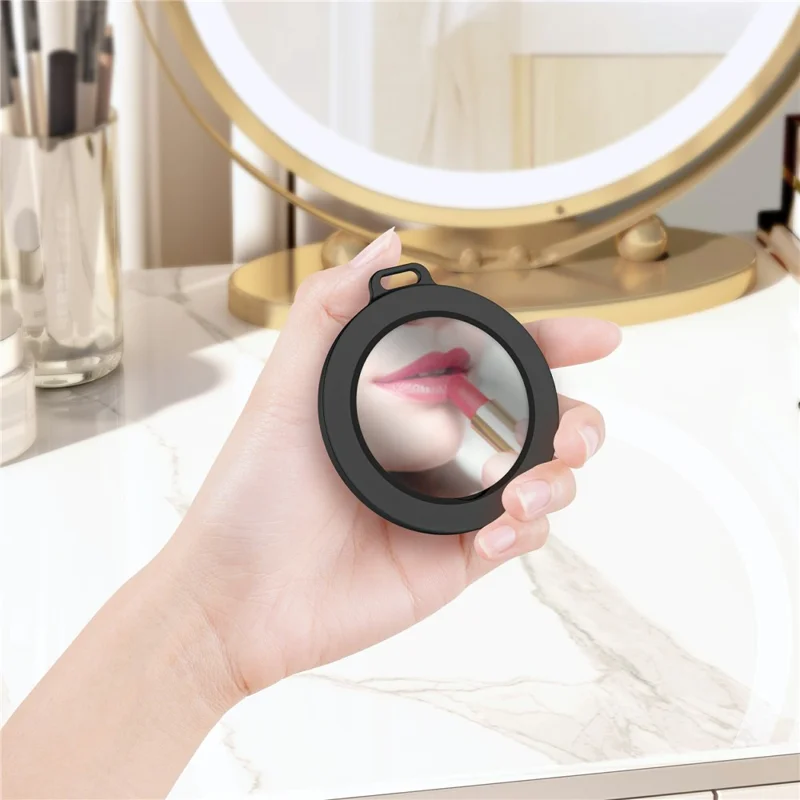 Aluminum Phone Stand with Aroma Diffuser and Mirror - Black