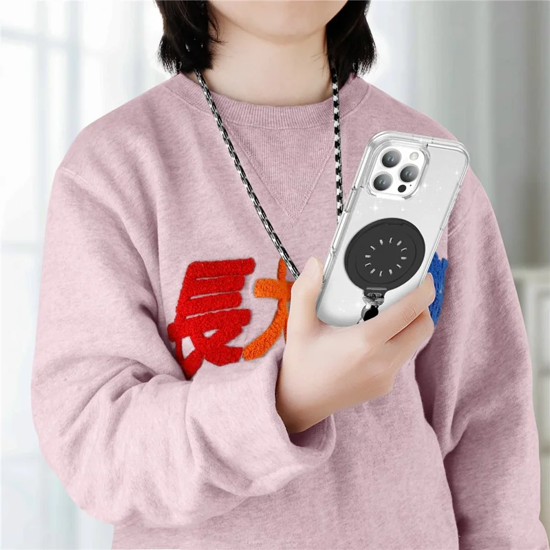 Aluminum Phone Stand with Aroma Diffuser and Mirror - Black