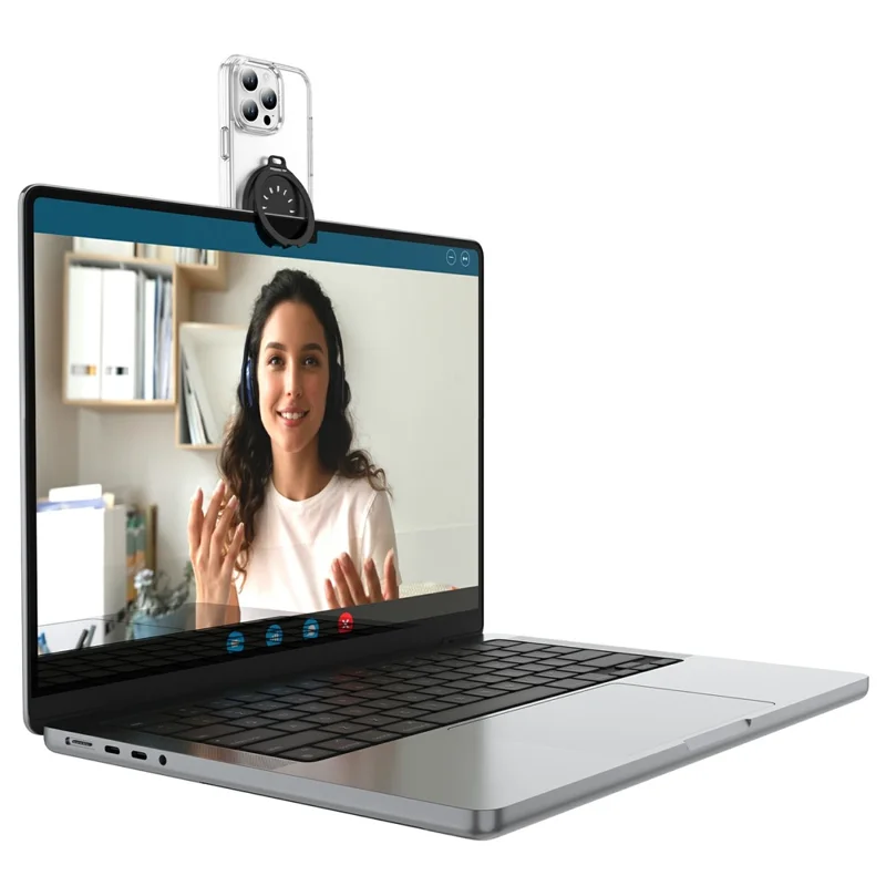 Aluminum Phone Stand with Aroma Diffuser and Mirror - Black