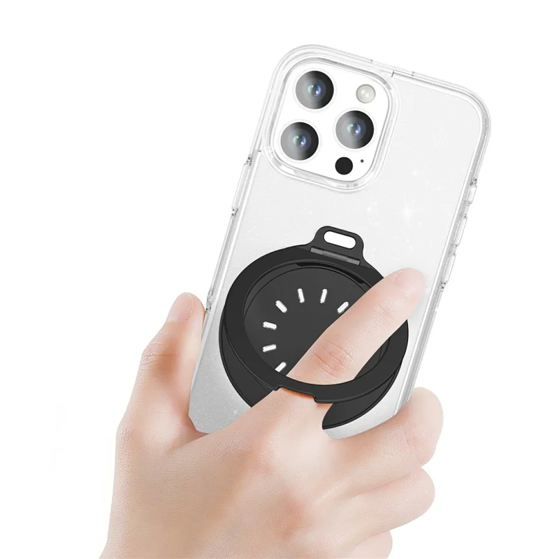 Aluminum Phone Stand with Aroma Diffuser and Mirror - Black