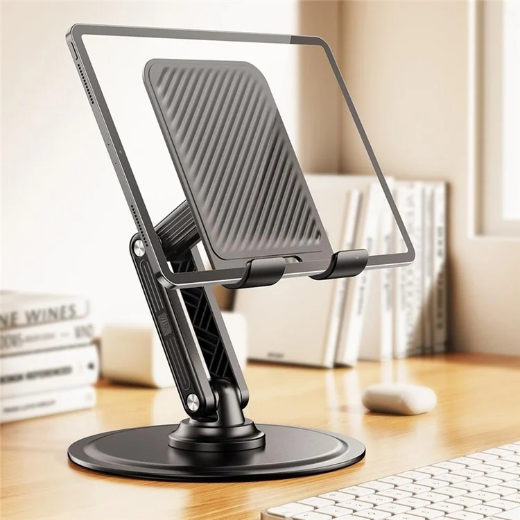 JOPREE X88plus Portable Folding Stand 360 Degree Rotating Desktop Holder for Phones Tablets Up to 16 Inch - Black