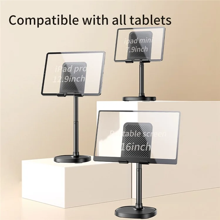 JOPREE X66plus Support de tablette de bureau réglable en hauteur ABS + Support de téléphone en alliage d'aluminium - Noir