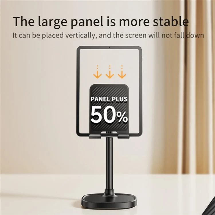 JOPREE X66plus Support de tablette de bureau réglable en hauteur ABS + Support de téléphone en alliage d'aluminium - Noir