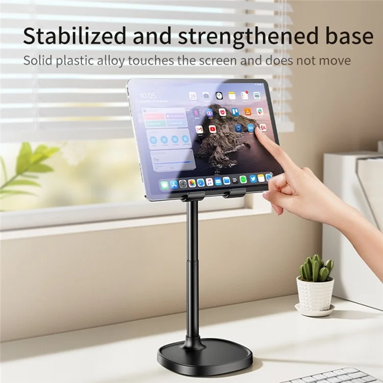 JOPREE X66plus Support de tablette de bureau réglable en hauteur ABS + Support de téléphone en alliage d'aluminium - Noir