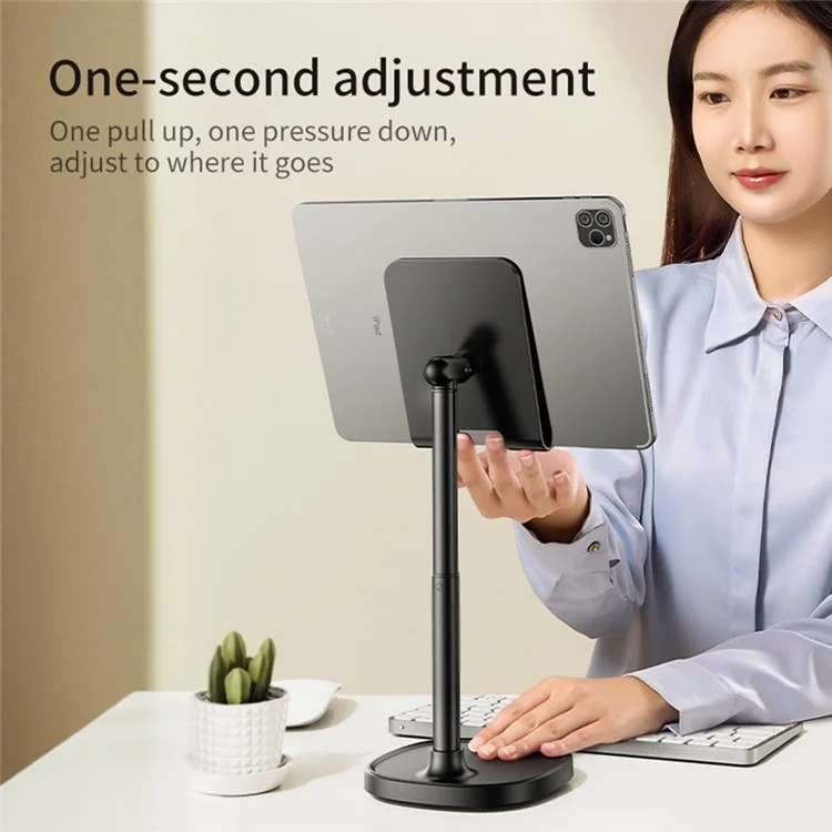 JOPREE X66plus Support de tablette de bureau réglable en hauteur ABS + Support de téléphone en alliage d'aluminium - Noir