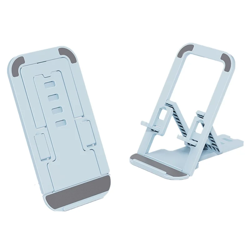 Foldable Phone Stand Card-Style ABS Adjustable 4 Angles Desktop Cellphone Holder - Blue