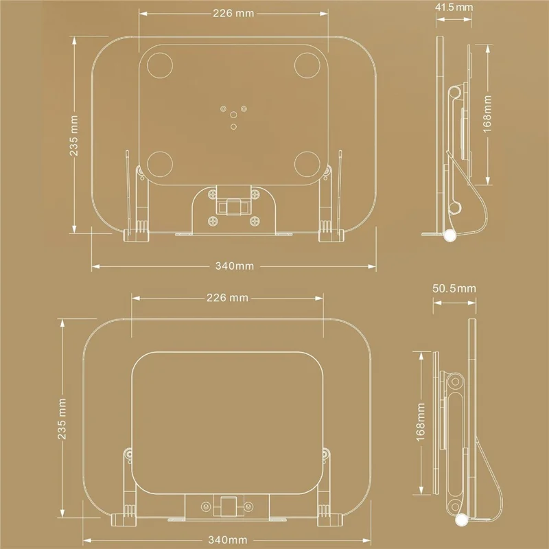 Suporte de Leitura Multifuncional R31 de Metal + Madeira para Livro, Tablet e Laptop - Ajustável, Rotação 360°, Branco