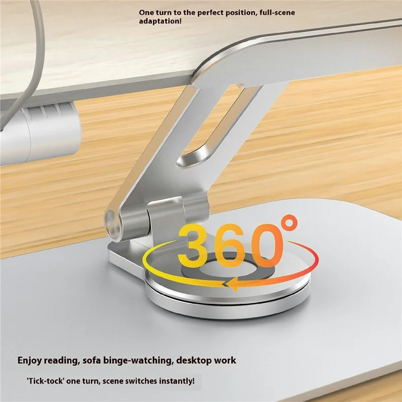Suporte de Leitura Multifuncional R31 de Metal + Madeira para Livro, Tablet e Laptop - Ajustável, Rotação 360°, Branco