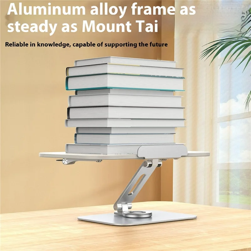 Suporte de Leitura Multifuncional R31 de Metal + Madeira para Livro, Tablet e Laptop - Ajustável, Rotação 360°, Branco