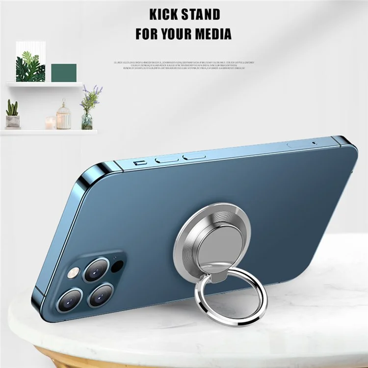 Stainless Steel Mobile Phone Metal Ring Buckle Rotatable Adhesive Cellphone Kickstand Support Car Magnetic Stand