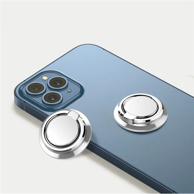 Stainless Steel Mobile Phone Metal Ring Buckle Rotatable Adhesive Cellphone Kickstand Support Car Magnetic Stand
