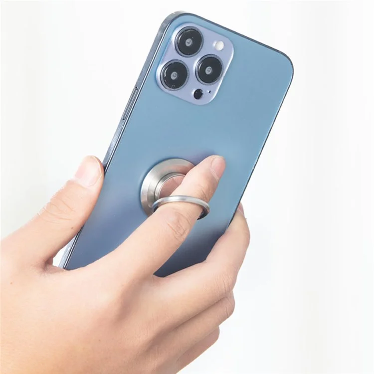 Stainless Steel Mobile Phone Metal Ring Buckle Rotatable Adhesive Cellphone Kickstand Support Car Magnetic Stand