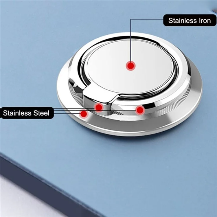 Stainless Steel Mobile Phone Metal Ring Buckle Rotatable Adhesive Cellphone Kickstand Support Car Magnetic Stand