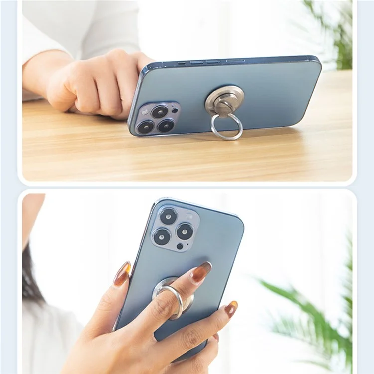 Stainless Steel Mobile Phone Metal Ring Buckle Rotatable Adhesive Cellphone Kickstand Support Car Magnetic Stand