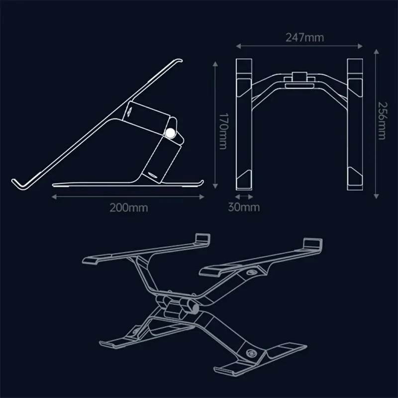 P70 X Shape Aluminum Alloy Stand for Laptop / Tablet Height Adjustable Foldable Cooling Bracket - Silver