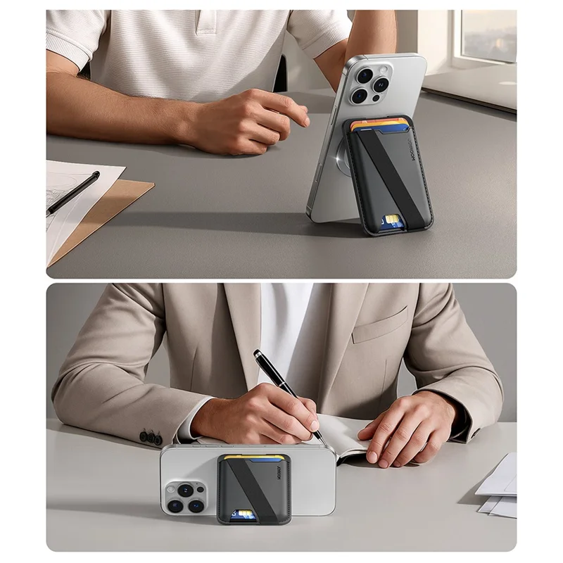 JOYROOM JR-ZS432 Custodia per Carte Posteriore del Telefono con Supporto, Porta Carte Magnetico e Cinturino da Polso