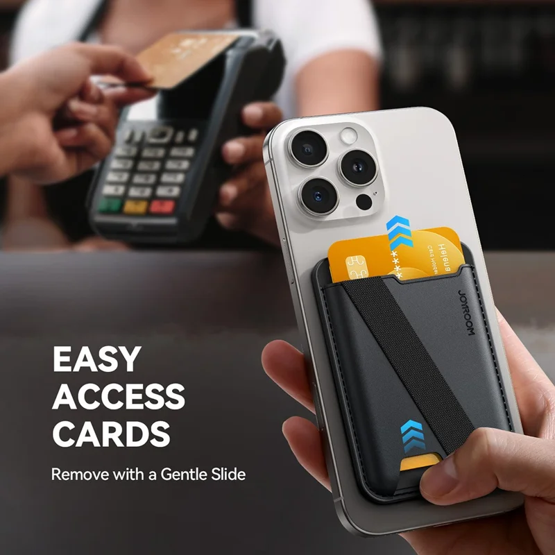 JOYROOM JR-ZS432 Custodia per Carte Posteriore del Telefono con Supporto, Porta Carte Magnetico e Cinturino da Polso