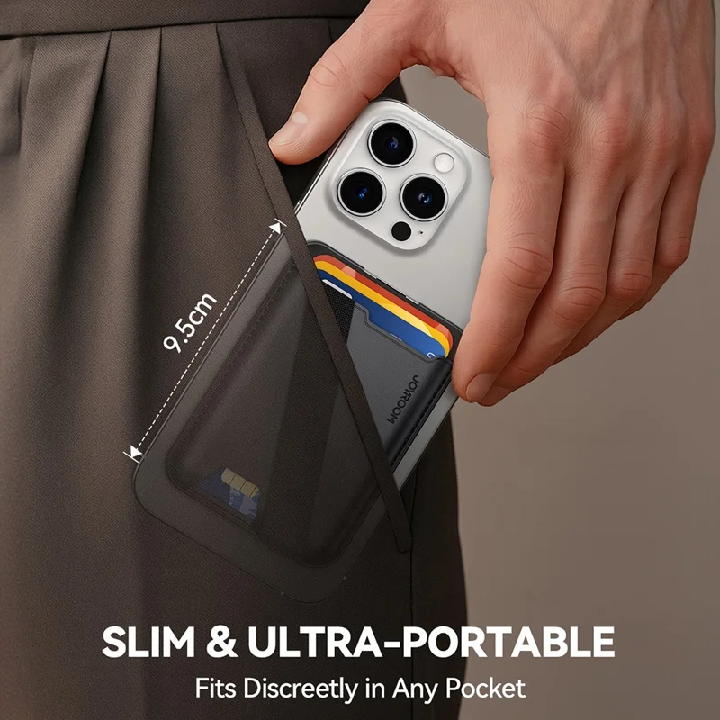 JOYROOM JR-ZS432 Custodia per Carte Posteriore del Telefono con Supporto, Porta Carte Magnetico e Cinturino da Polso
