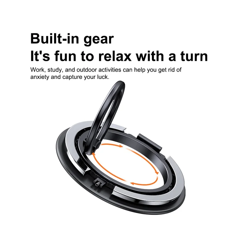 Compatible with MagSafe Magnetic Ring Kickstand 360 Degree Rotation Multifunctional 2 in 1 Phone Holder - Titanium Black