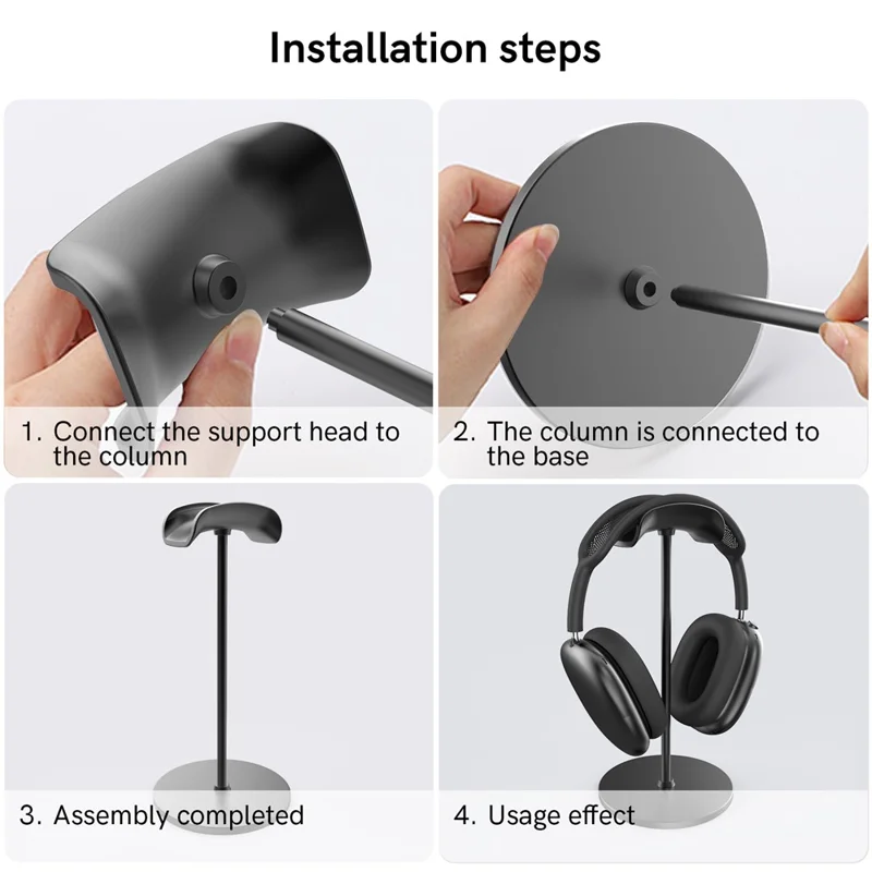 Подставка AHASTYLE WG120 для наушников AirPods Max / Beats, алюминиевая противоскользящая съемная подставка для гарнитуры - Черная