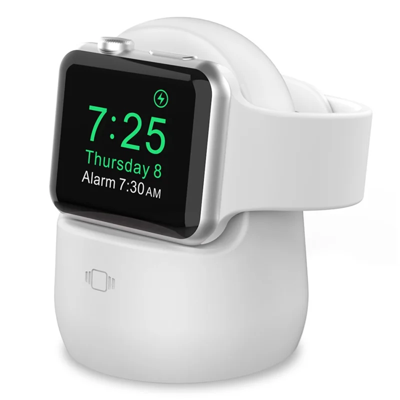 AHASTYLE PT63 Charging Stand for Apple Watch Holder Non Slip Base Silicone Charger Dock - White