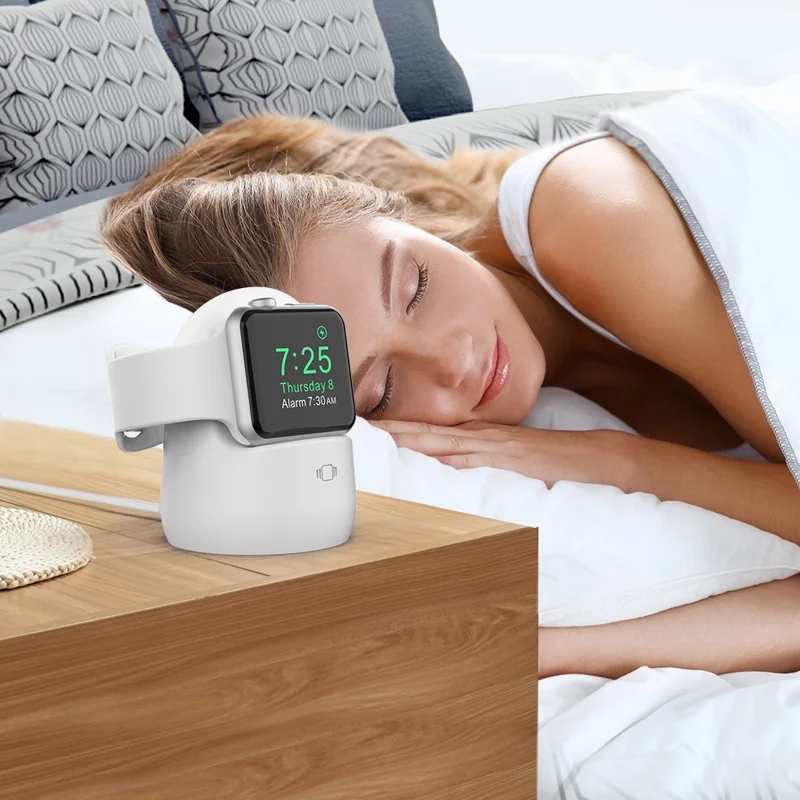 AHASTYLE PT63 Charging Stand for Apple Watch Holder Non Slip Base Silicone Charger Dock - White