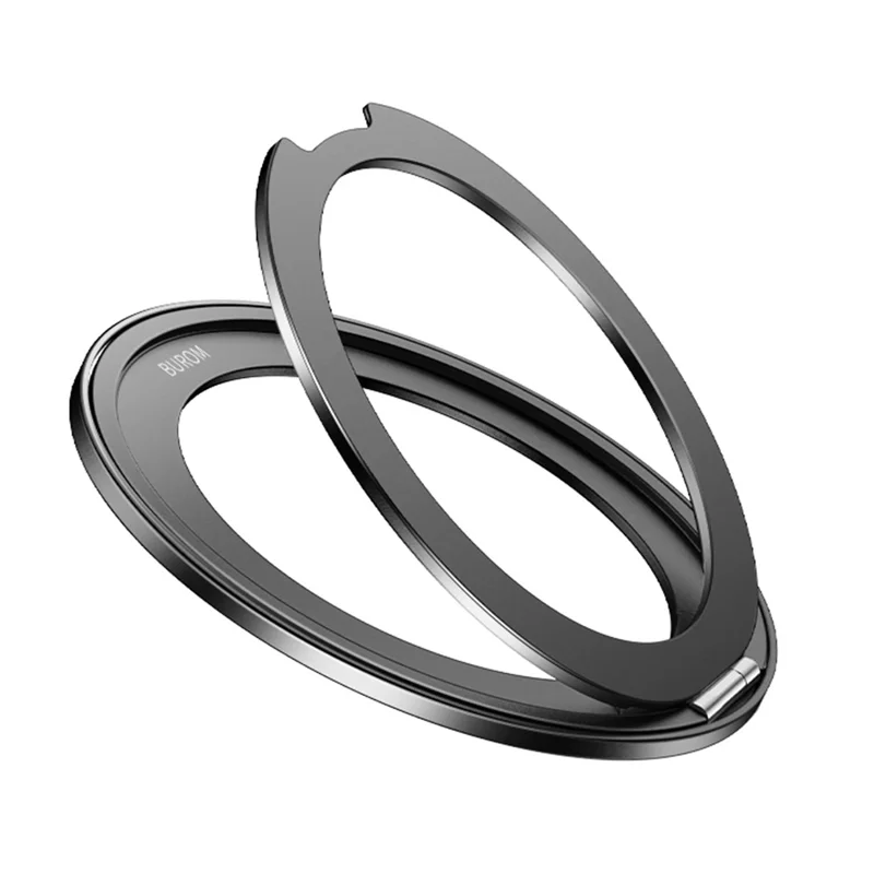 Q5 Adhesive Magnetic Ring Stand Holder Compatible with MagSafe Rotation Cell Phone Grip - Black
