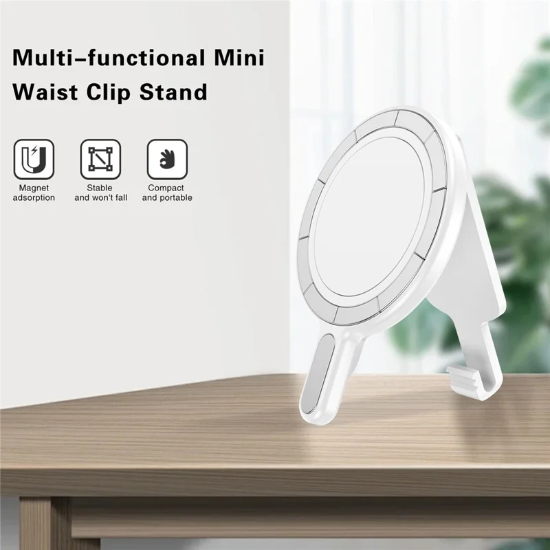 Support de téléphone magnétique universel avec clip de ceinture anti-chute pour bureau / support d'ordinateur - Argent électrolytique
