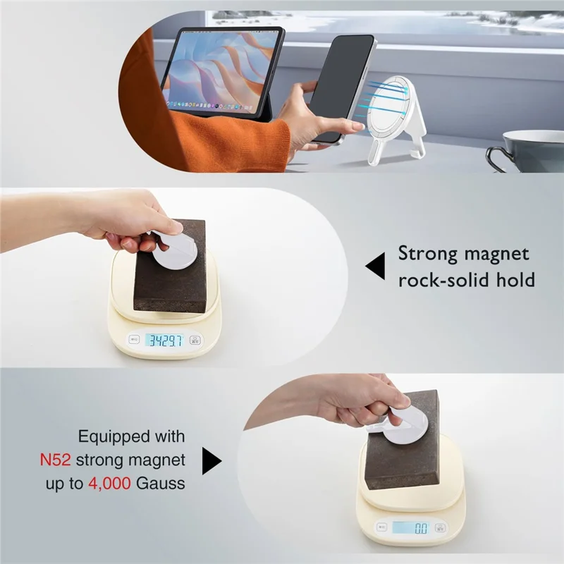 Support de téléphone magnétique universel avec clip de ceinture anti-chute pour bureau / support d'ordinateur - Argent électrolytique