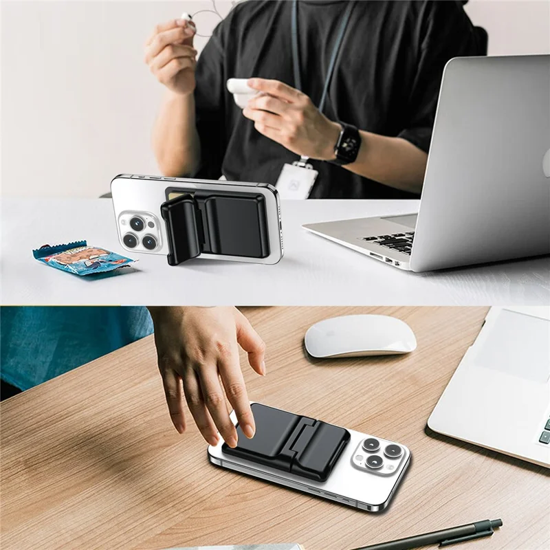 AHASTYLE WG151 Portefeuille magnétique Porte-carte compatible avec la coque en silicone MagSafe Support de téléphone - Bleu bébé