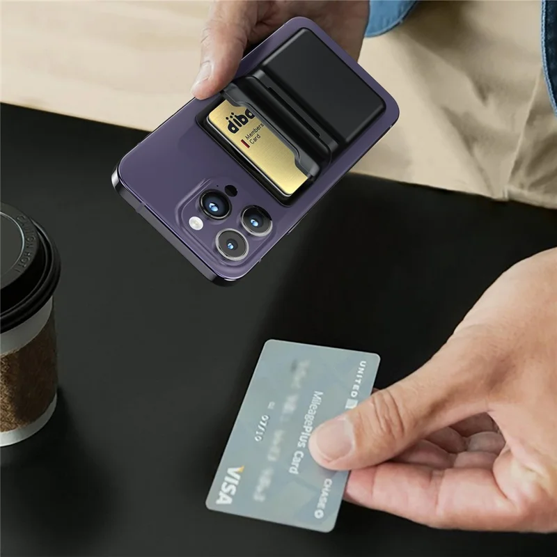 AHASTYLE WG151 Portefeuille magnétique Porte-carte compatible avec la coque en silicone MagSafe Support de téléphone - Bleu bébé