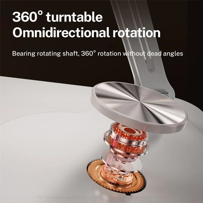 J61 12-17.3 inch Tablets Laptop Stand Height Adjustable Rotating Foldable Carbon Steel Notebook Desktop Holder Riser - Silver