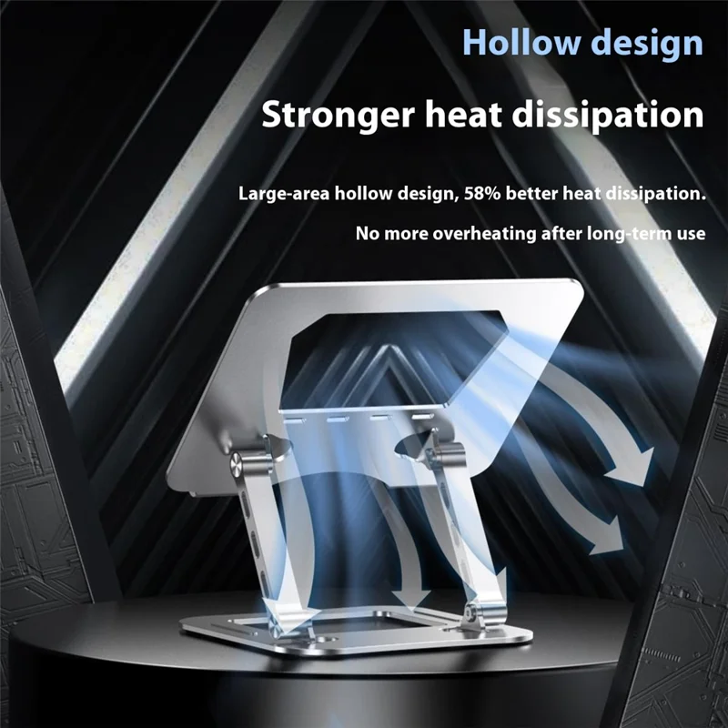 J22 17,3 tommer Laptopstøtte Metal Base Heat Dissipation Justerbare Højde Nano Stål Notebook Folderbar Holder - Sølv