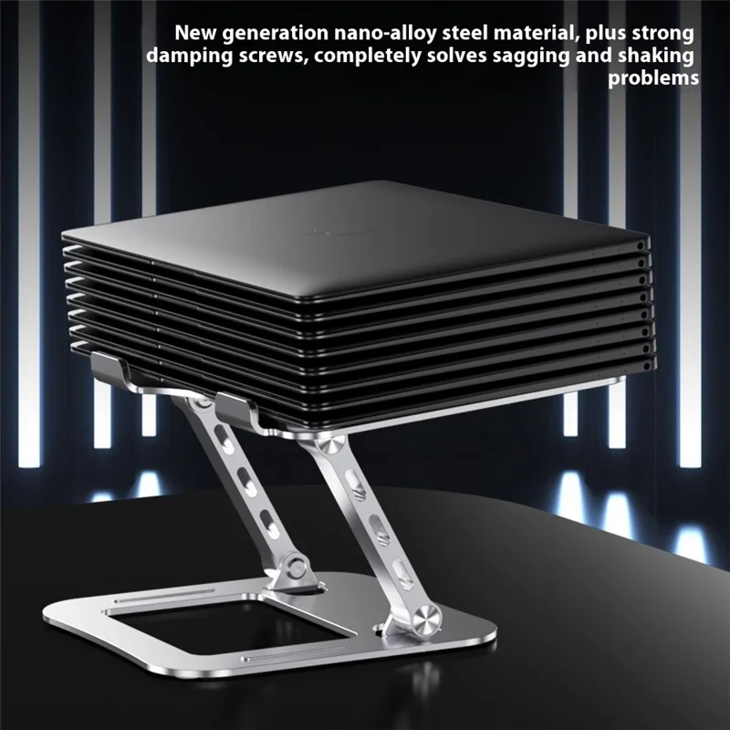 J22 17,3 tommer Laptopstøtte Metal Base Heat Dissipation Justerbare Højde Nano Stål Notebook Folderbar Holder - Sølv
