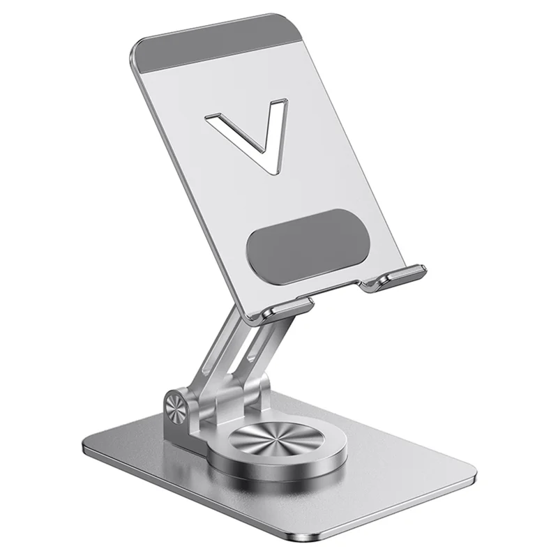 L11 Portable Foldable Desktop Phone Stand Aluminum Alloy Rotating Tablet Holder - Silver